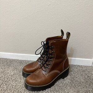 Doc Marten Brown Leather Lace-Up Boots